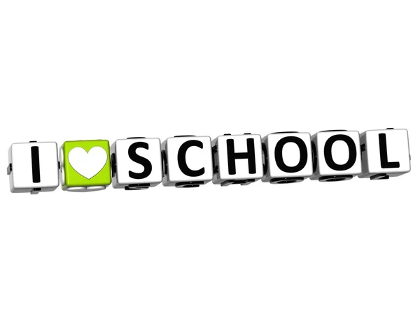 3D Love School Кнопка кубик тексту — стокове фото