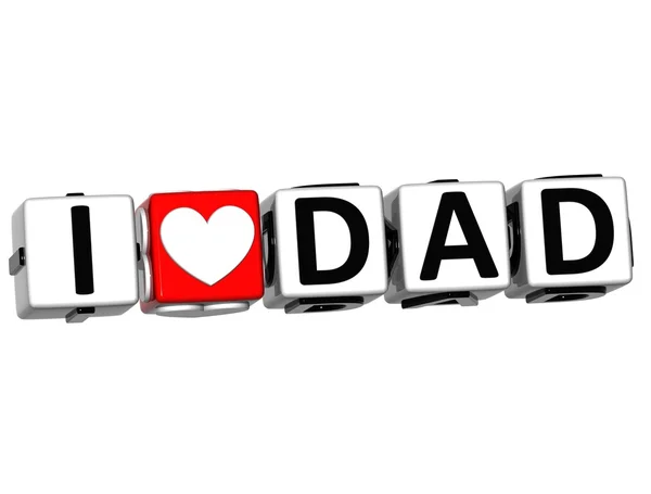 3D I Love Dad Crossword Block text — Stock Photo, Image