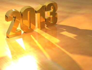 3D 2013 Gold text clipart