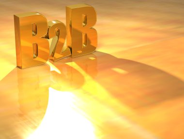 3D B2B Gold text clipart