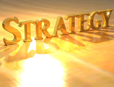 3D Strategy Gold text clipart