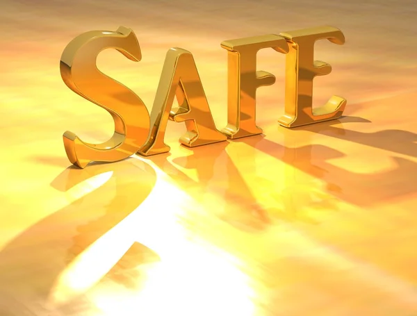 3D Safe Gold text — Stock Photo, Image