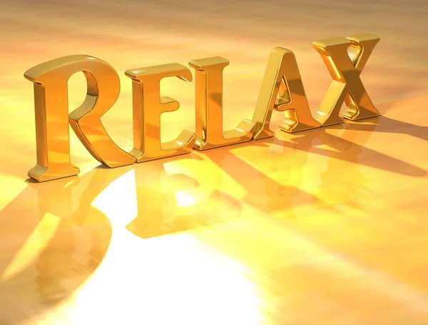 3D Relax Gold text — Stock Photo, Image