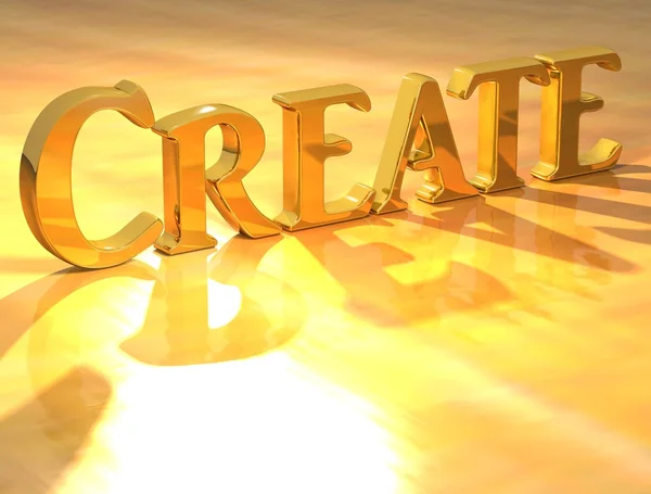 3D Create Gold text — Stock Photo, Image