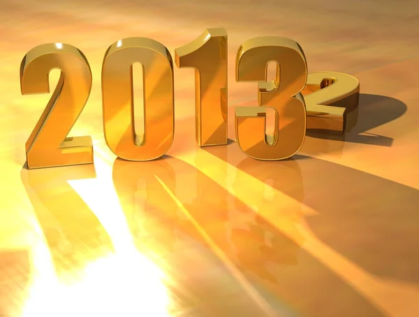 3D 2013 Gold text — Stock Photo, Image