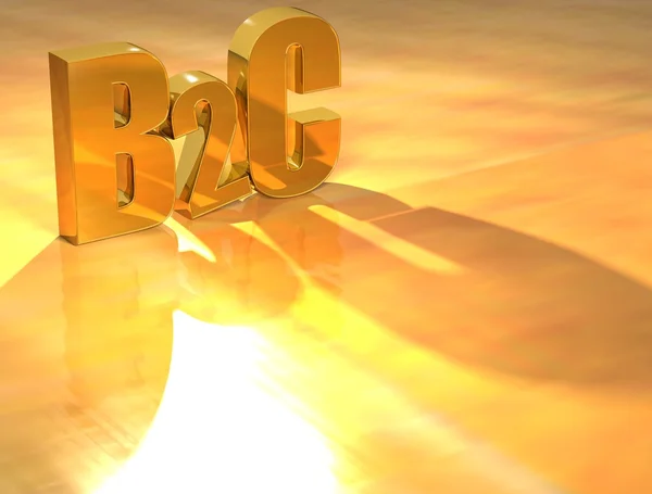 3D b2c guld text — Stockfoto