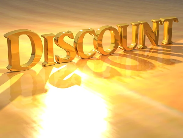 3D Discount Gold text — Stock Photo, Image