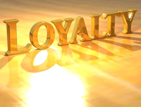 3d Loyalität Gold Text — Stockfoto