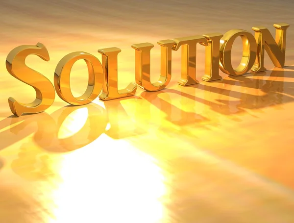 3D Solution Gold text — Stock Photo, Image
