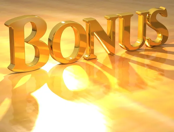 Текст 3D Bonus Gold — стоковое фото