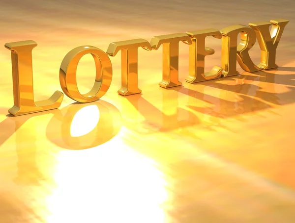 3D Loteria texto Ouro — Fotografia de Stock