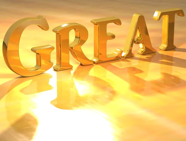 3D Great Gold text — Stock Photo, Image