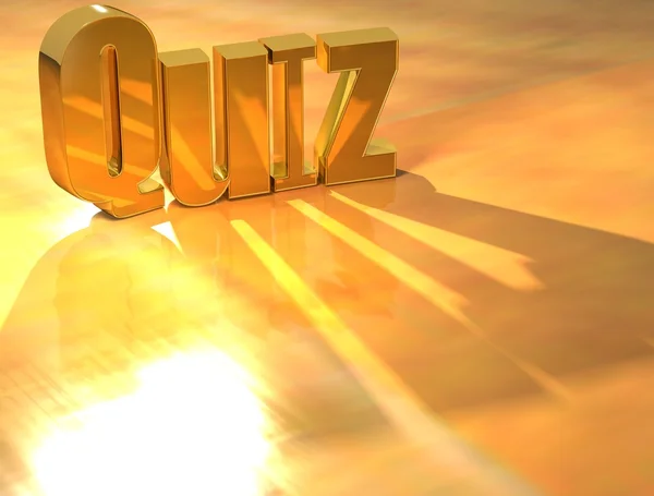 3D Quiz Gold text — Stock Photo, Image