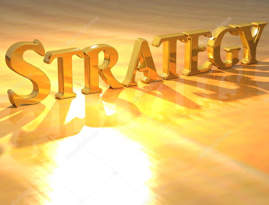 3D Strategy Gold text