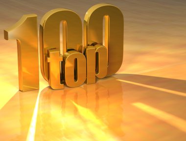 3D Top 100 Gold Text clipart