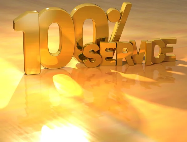 3D 100 pour cent Service Gold Text — Photo