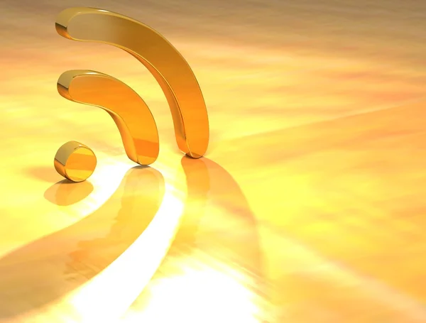 3d Rss Gold Text — Stockfoto
