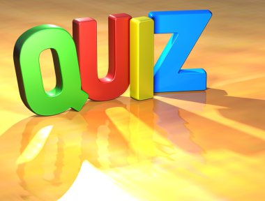 Word Quiz on yellow background clipart