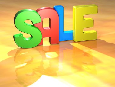 Word Sale on yellow background clipart