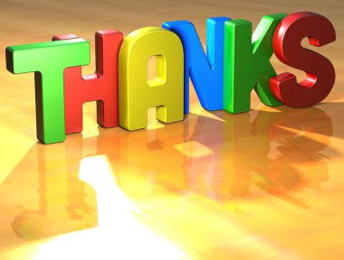 Word Thanks on yellow background clipart