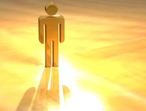 3D Person Gold Sign — Stock Photo, Image