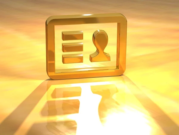 3D Identity Card Gold Sign — Stock Photo, Image
