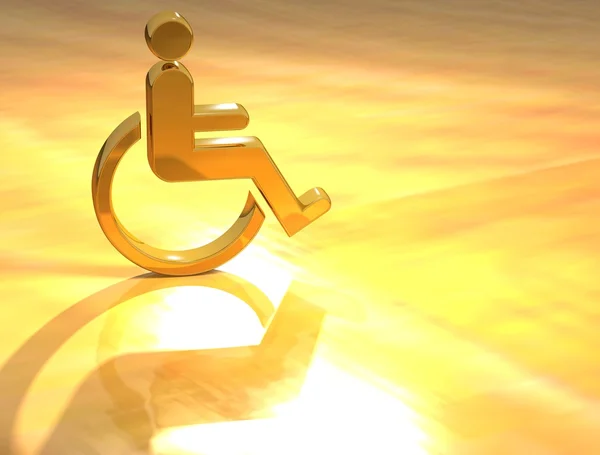 stock image 3D Disabled Gold Sign