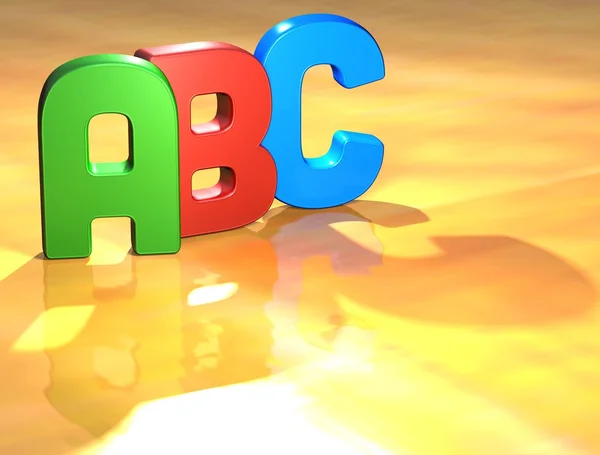 Palavra ABC no fundo amarelo — Fotografia de Stock