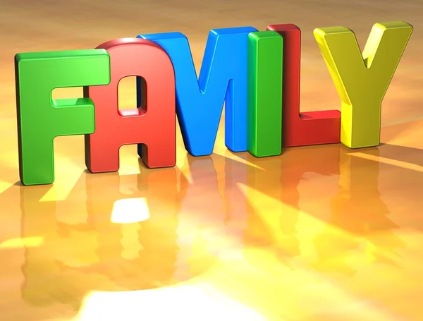 Parola Famiglia su sfondo giallo — Foto Stock