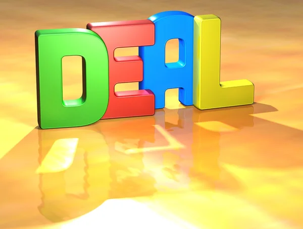 Word Deal auf gelbem Hintergrund — Stockfoto