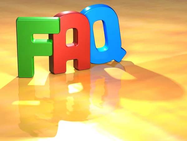 Ordet faq på gul bakgrund — Stockfoto