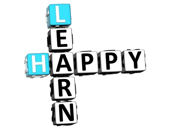 3d glücklich lernen Kreuzworträtsel — Stockfoto