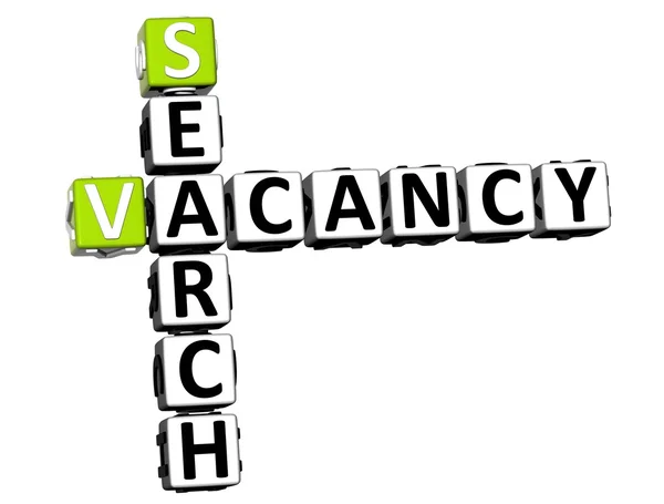 3D Search Vacancy Crossword — Stock Photo, Image