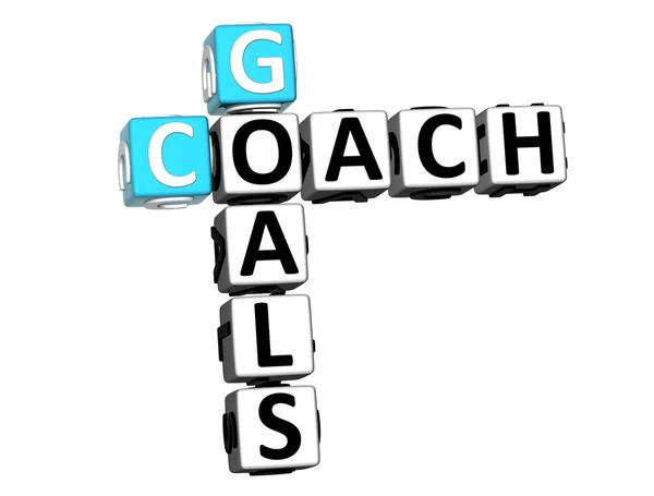 3D Goals Coach Crossword — Stock Photo, Image