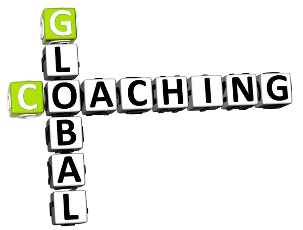 Parole crociate di coaching globale 3D — Foto Stock