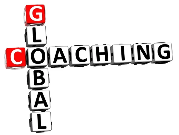 3d globales Coaching Kreuzworträtsel — Stockfoto