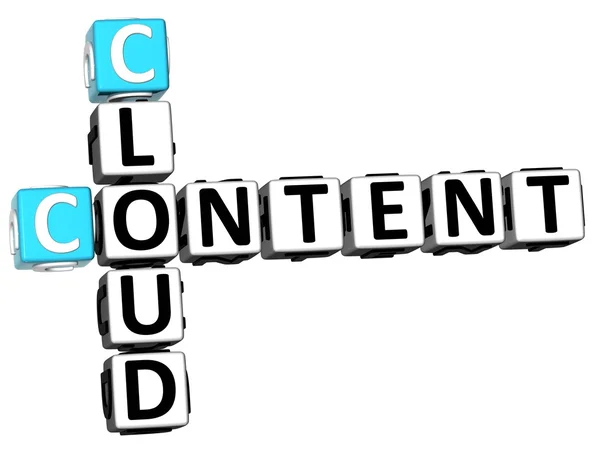 3D Cloud Content Crossword — Stock Photo, Image