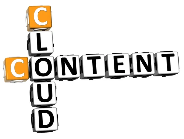 3D Cloud Content Crossword — Stock Photo, Image