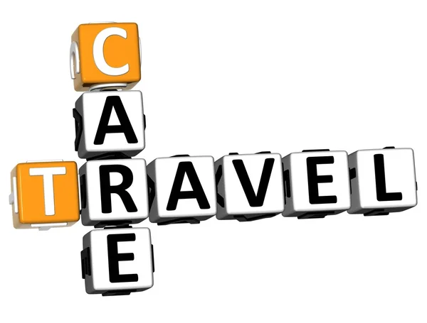 3D Care Travel Palavras cruzadas — Fotografia de Stock