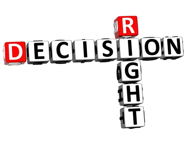 3D Right Decision Crossword — Stock Photo, Image