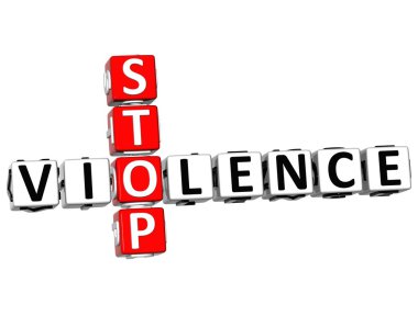 3D Stop Violence Crossword clipart