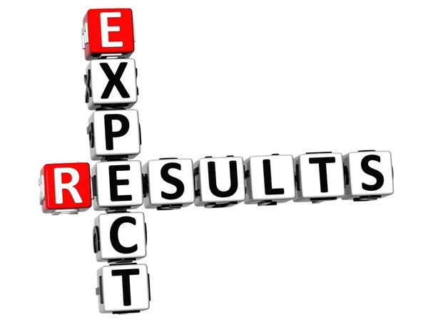 3D Expect Results Crossword — Stock Photo, Image