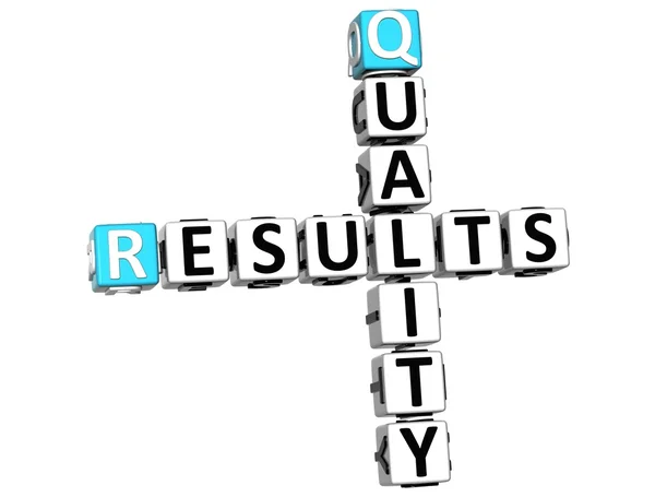 3D Quality Results Crossword — Stock Photo, Image
