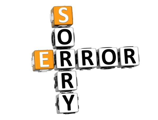 3D Error Sorry Crossword — Stock Photo, Image