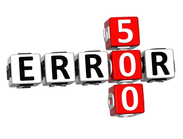 3D Error 500 Crossword — Stock Photo, Image