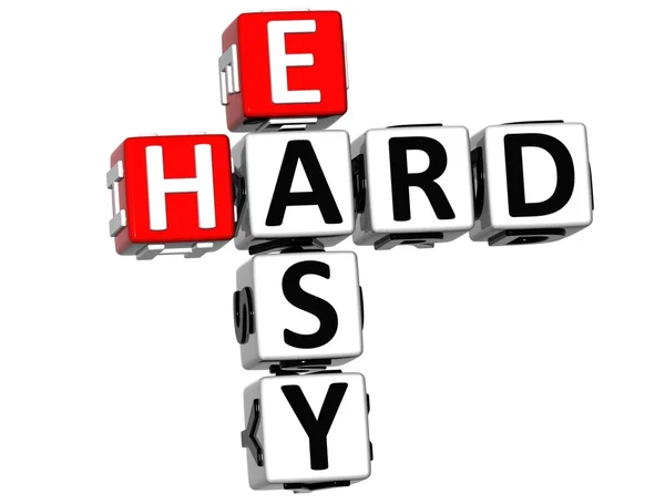 3D Easy Hard Crossword — Stock Photo, Image