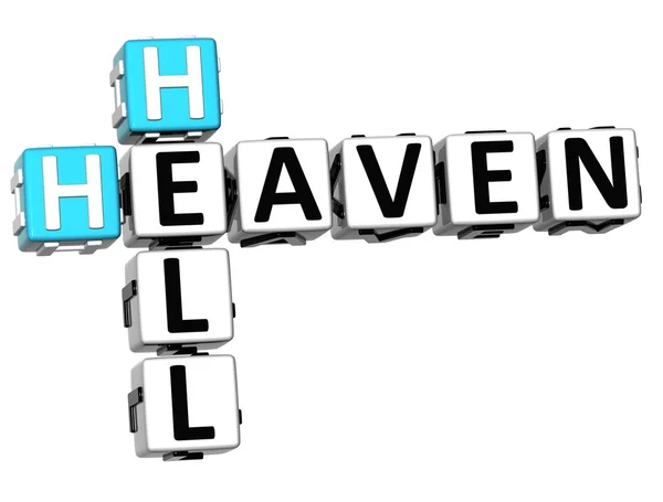 3D Heaven Hell Crossword — Stock Photo, Image