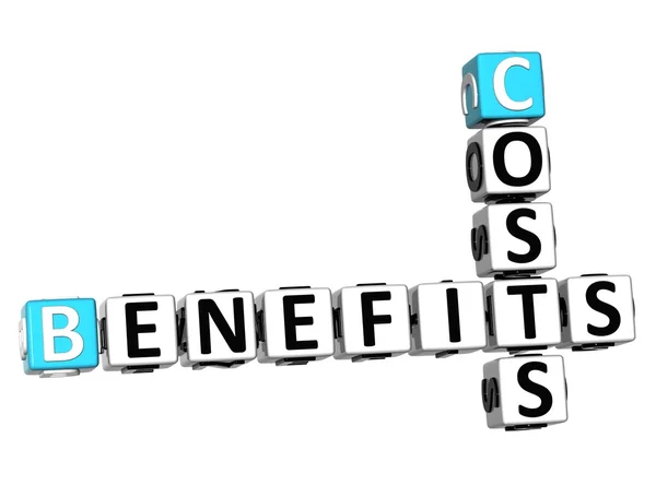 3D Benefits Costs Crossword — Stock Photo, Image