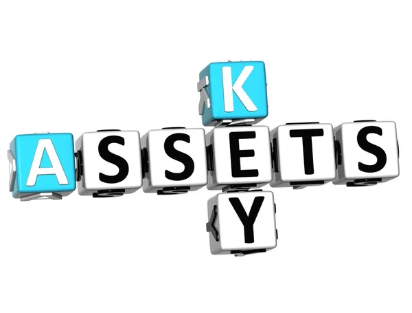 3D Assets Key Crossword — Stock Photo, Image