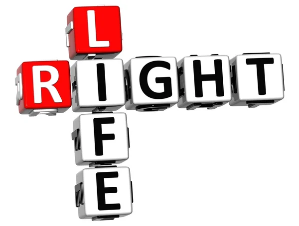 3D Right Life Crossword — Stock Photo, Image